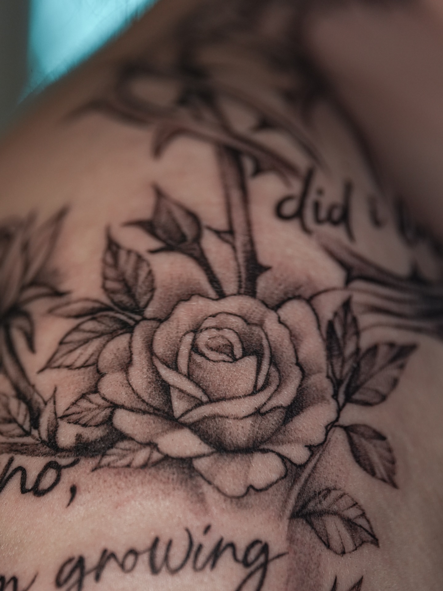 Rose black and grey tattoo on the chest by Kevin Betancourt