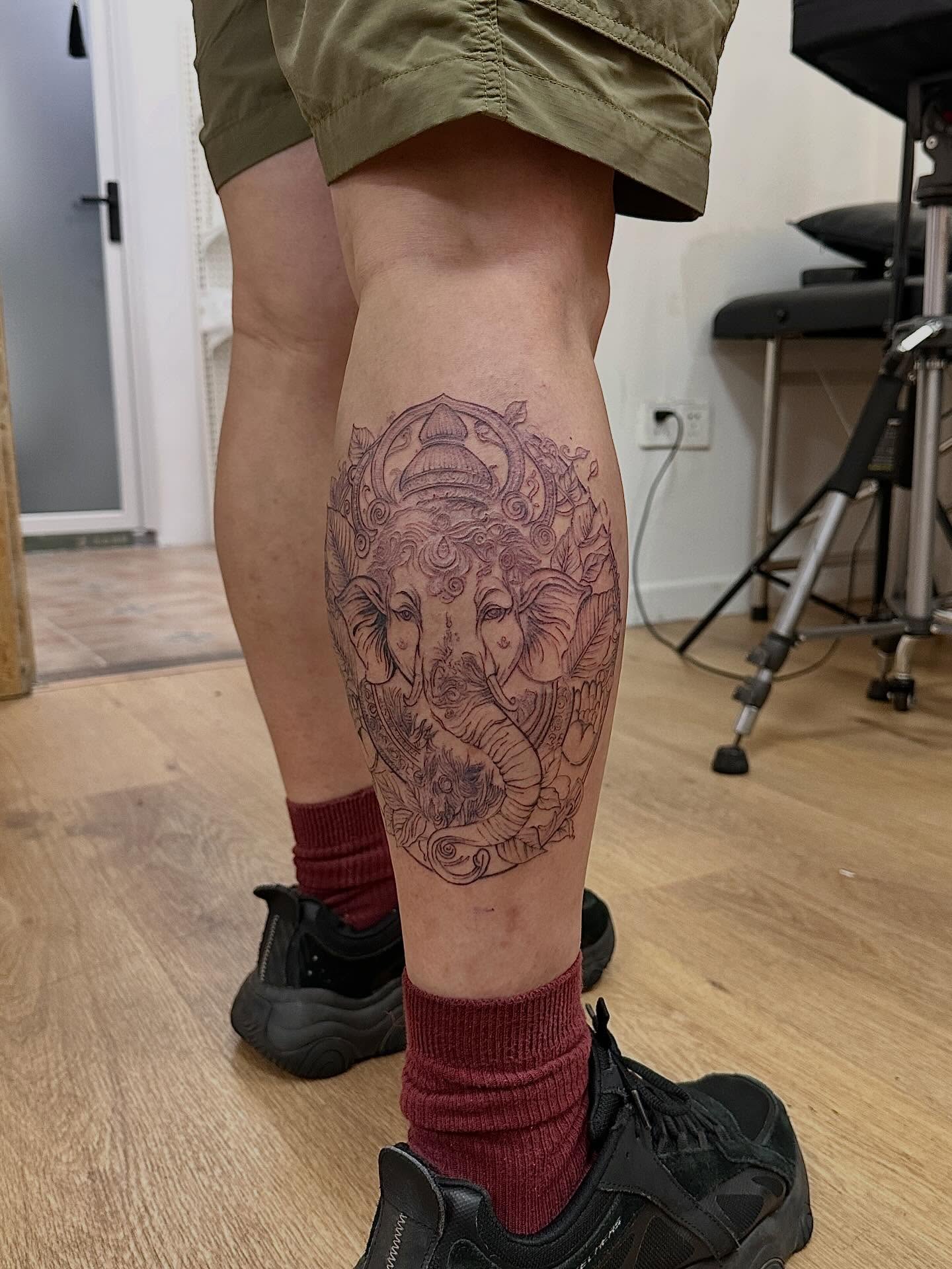 Tattoo by @90tattoo_ — black_and_grey