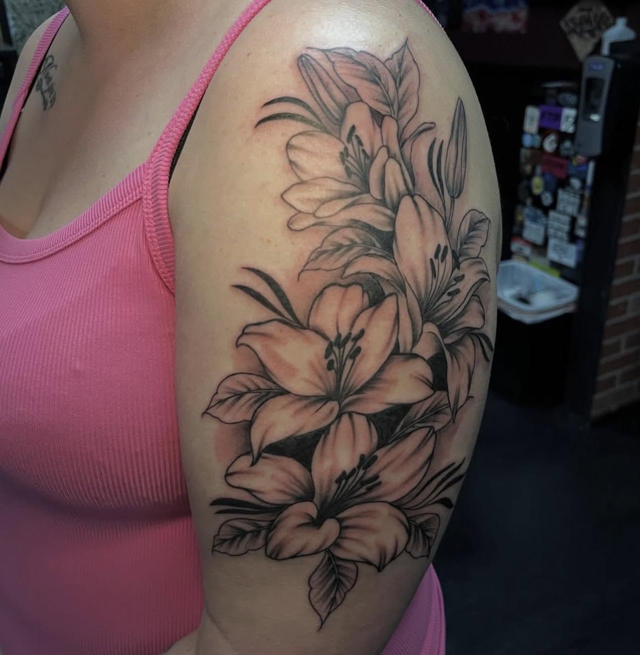 Tattoo by @mischiefinkparlor18 — black_and_grey