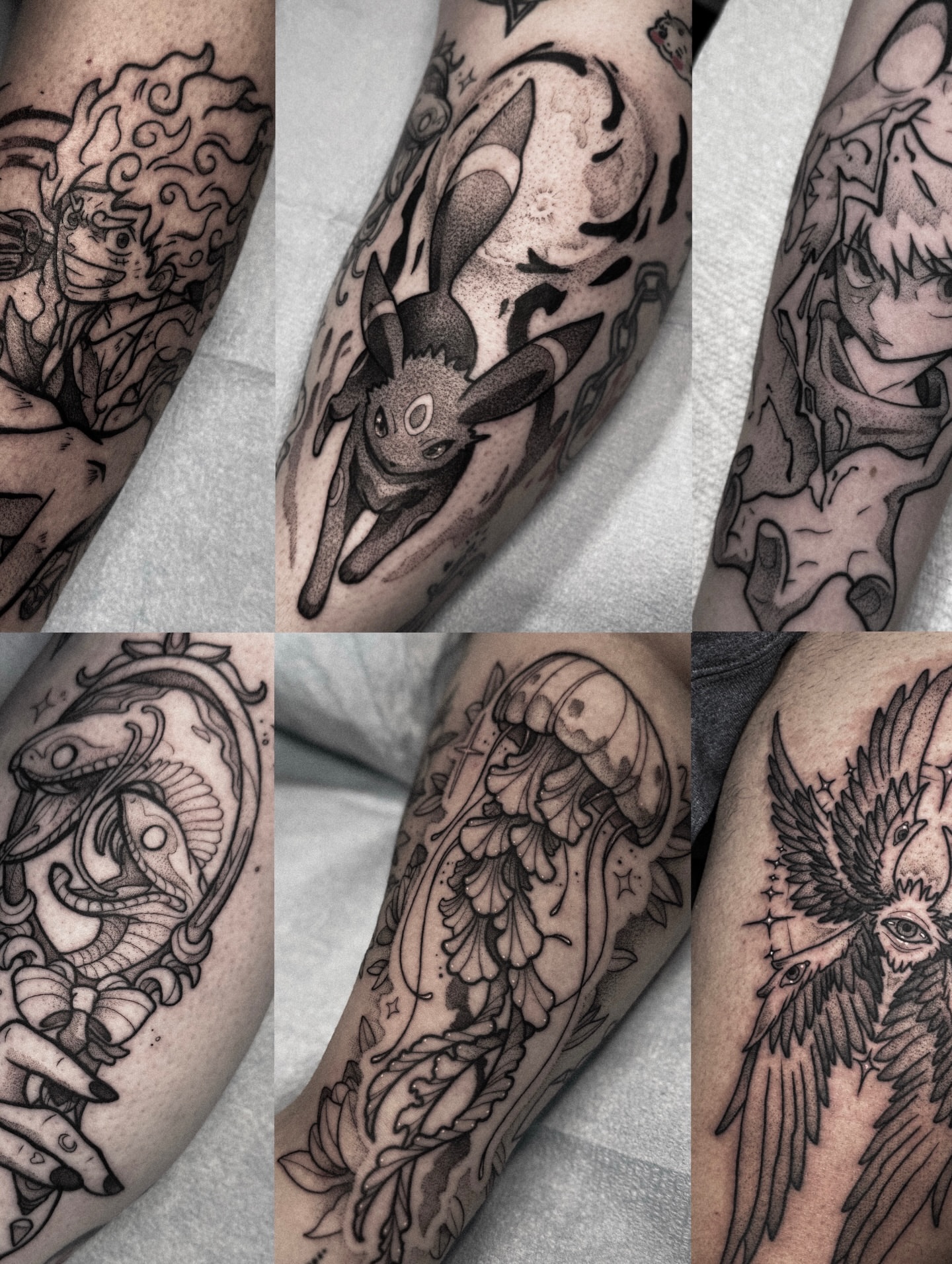 Anime characters anime tattoo on the forearm by Dane Bezeau