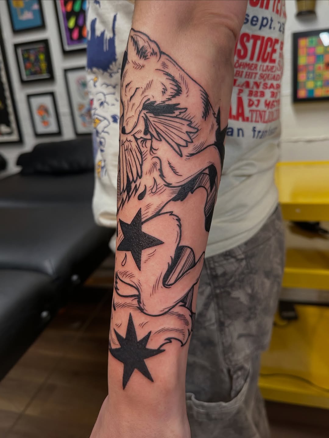 Tattoo by @stubbornsprouttattoo — illustrative, blackwork