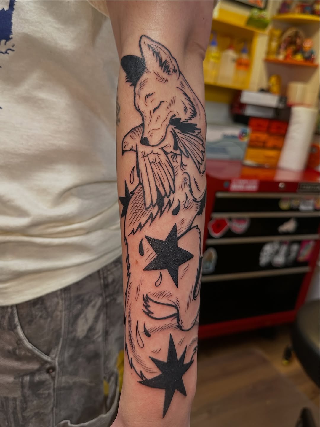 Tattoo by @stubbornsprouttattoo — illustrative, blackwork