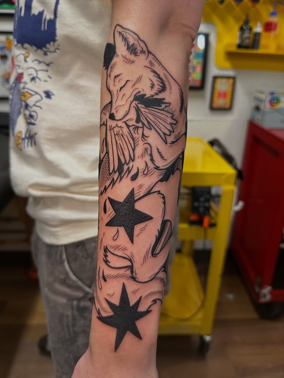 Tattoo by @stubbornsprouttattoo — blackwork, illustrative