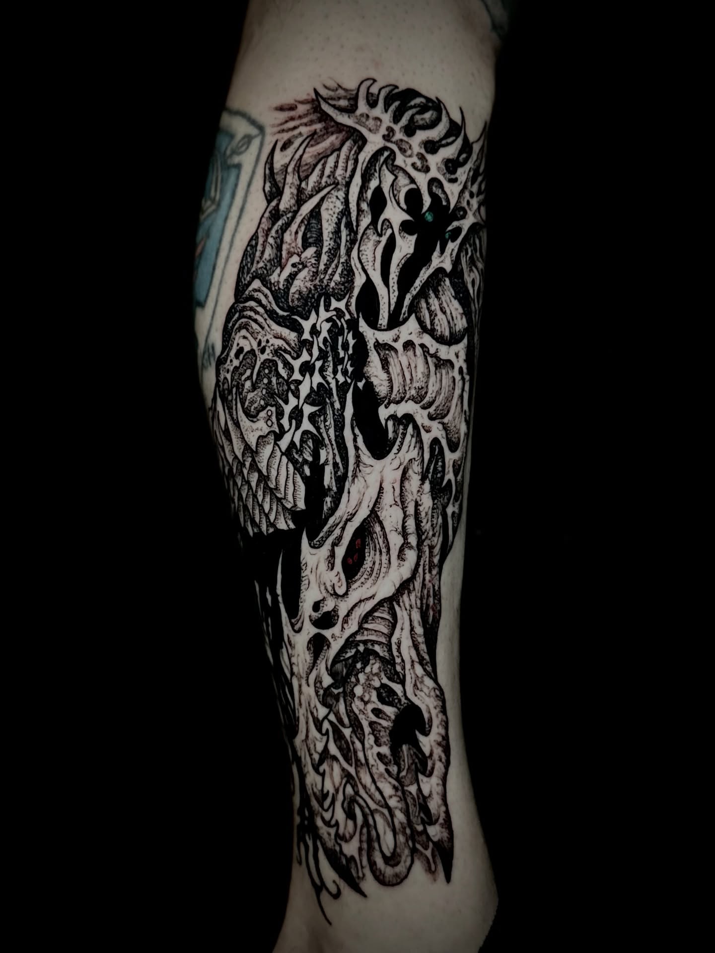 Tattoo by @crow_durany_art — dotwork, black_and_grey