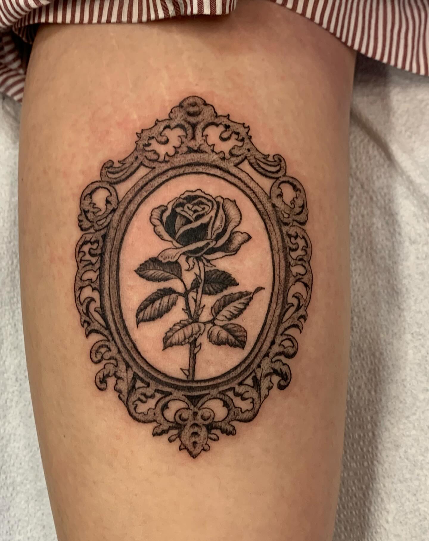 Tattoo by @forever.scabs — black_and_grey