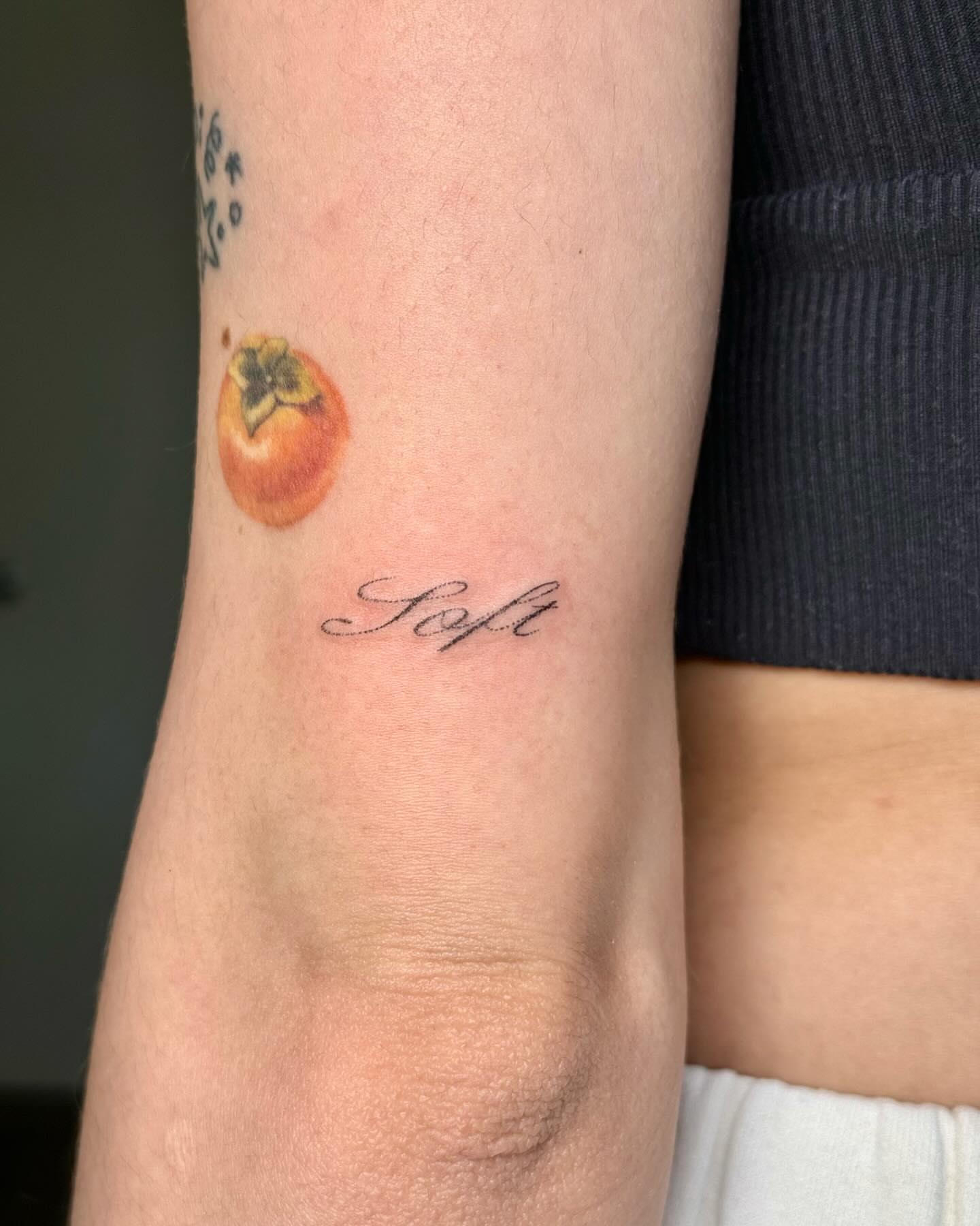 Persimmon realism tattoo on the forearm by GG ๐ธ