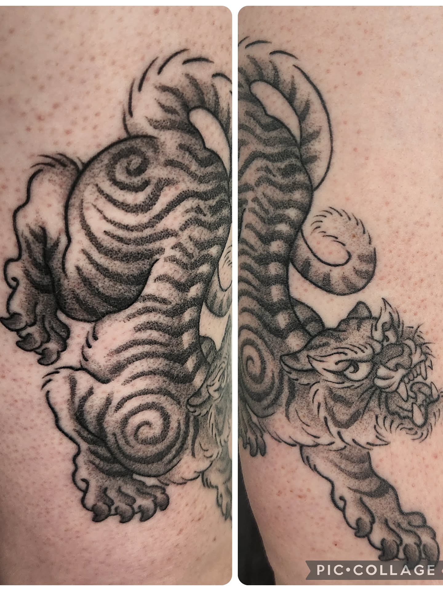 Tattoo by @dripping_moustache — black_and_grey