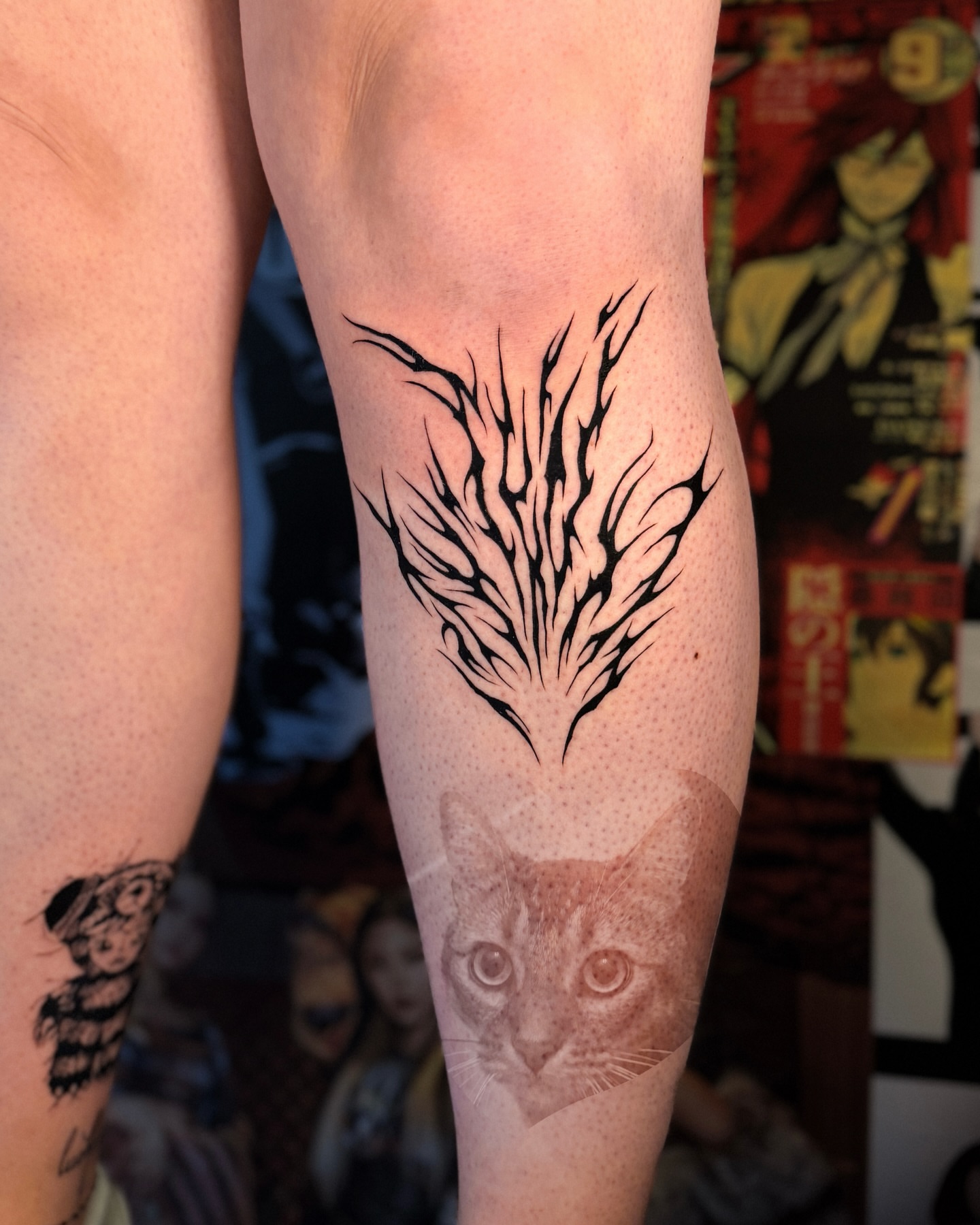 Cat dotwork tattoo on the forearm by мια ѕυη