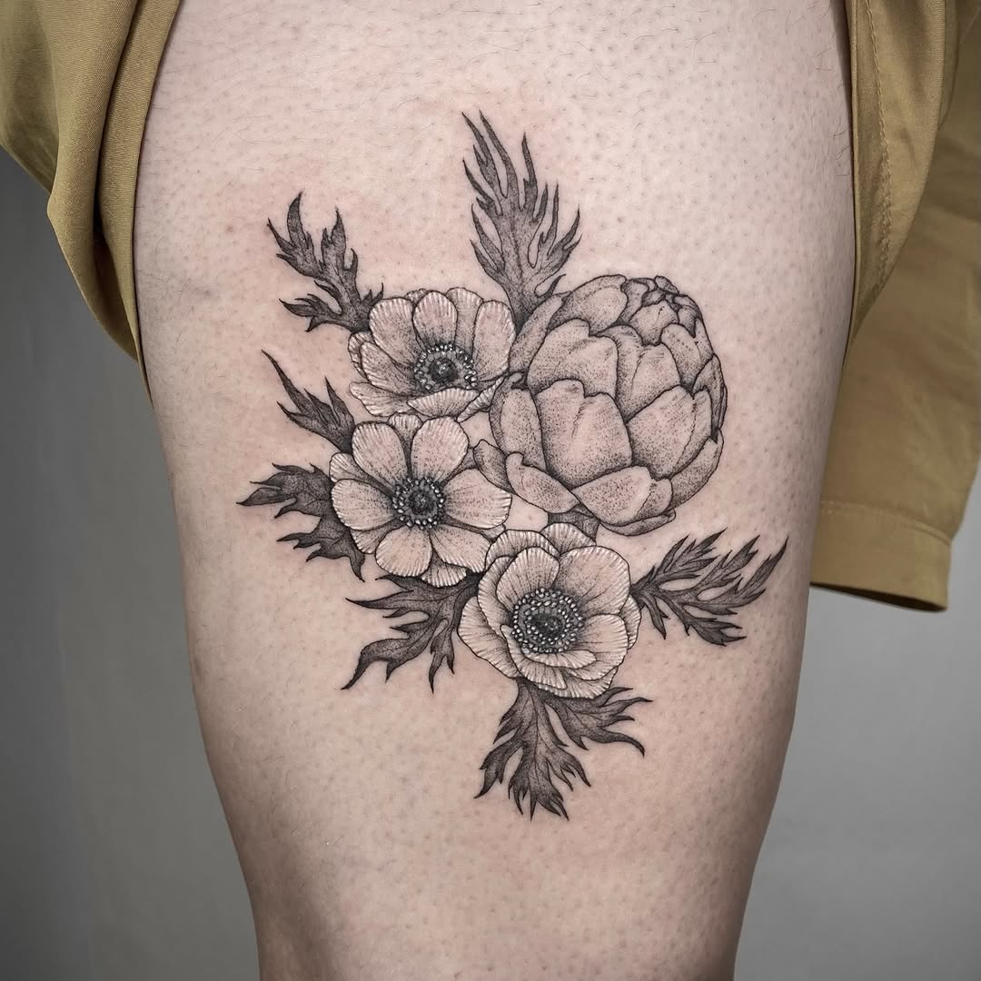 Tattoo by @carmensdarkgallery — black_and_grey, realism