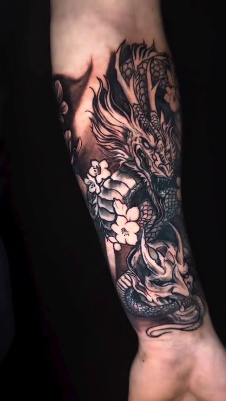 Tattoo by @gagecottrelltattoos โ japanese_irezumi, black_and_grey