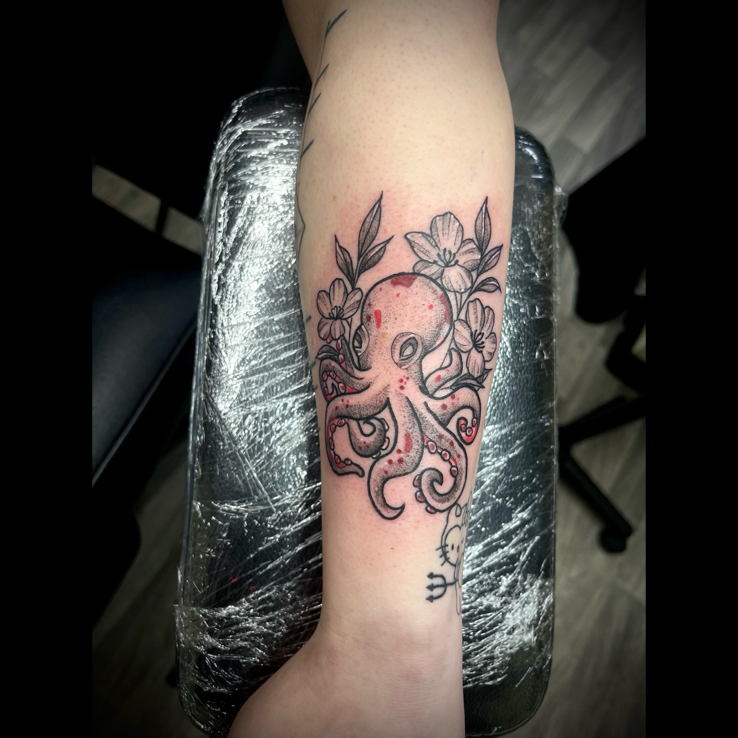 Tattoo by @itsmikachutattoos — dotwork, black_and_grey
