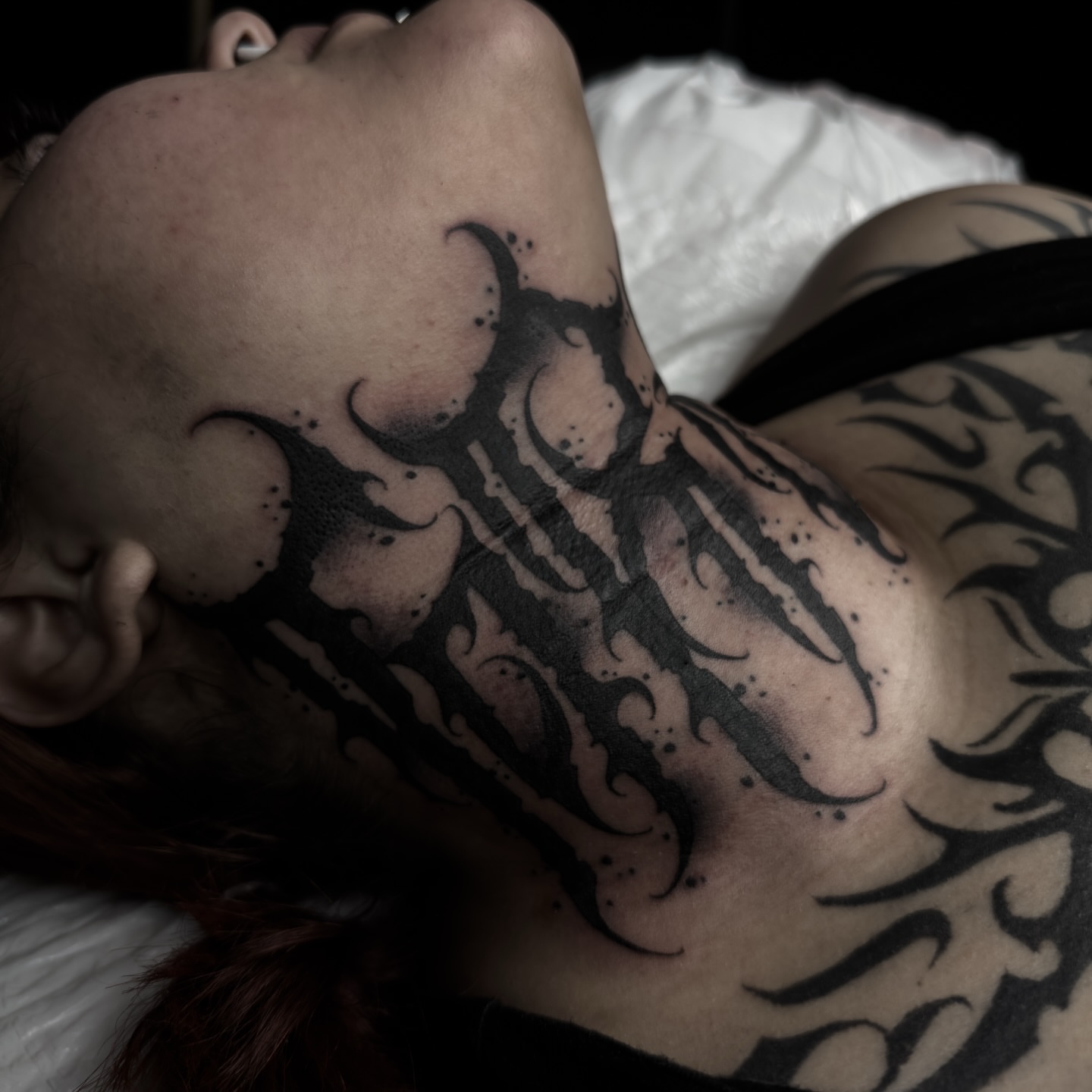 Tribal design tribal tattoo on the neck by ⚔️Andreas Dolleschal⚔️