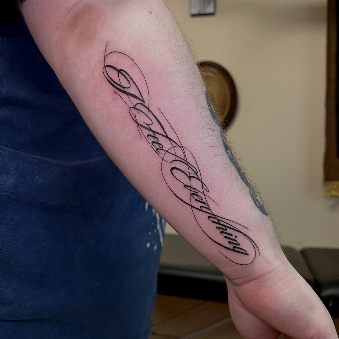 Tattoo by @drewonaperson β lettering_script, fine_line