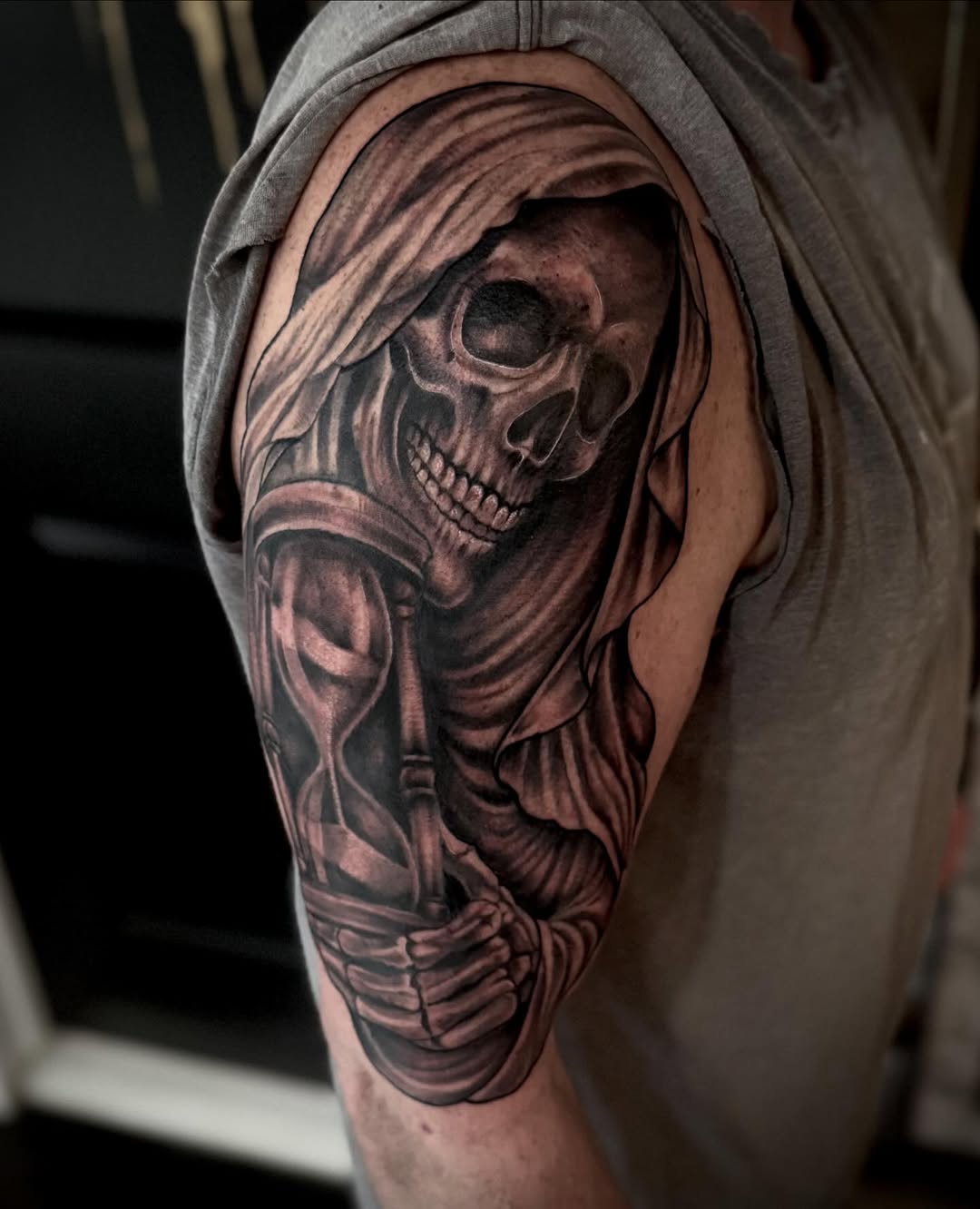 Tattoo by @loco_livin — black_and_grey, realism