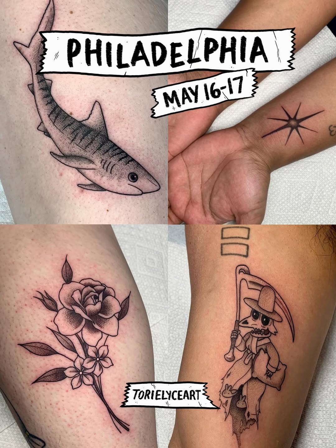 Shark fine line tattoo on the upper arm by ⓣⓞⓡⓘ, Bangor, Maine