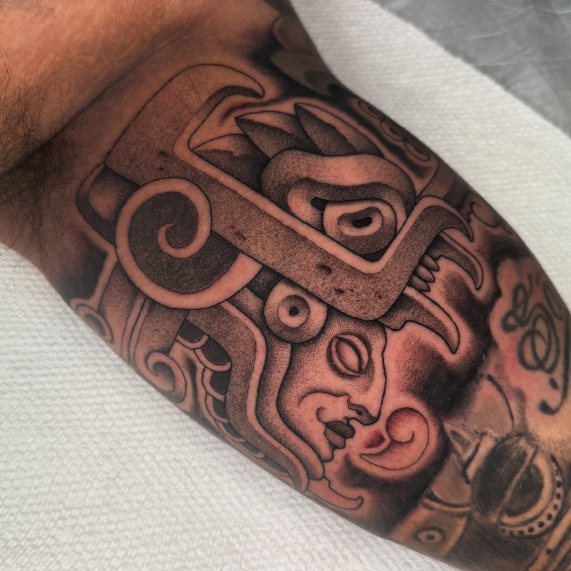 Tattoo by @ruckustattoo — black_and_grey, geometric