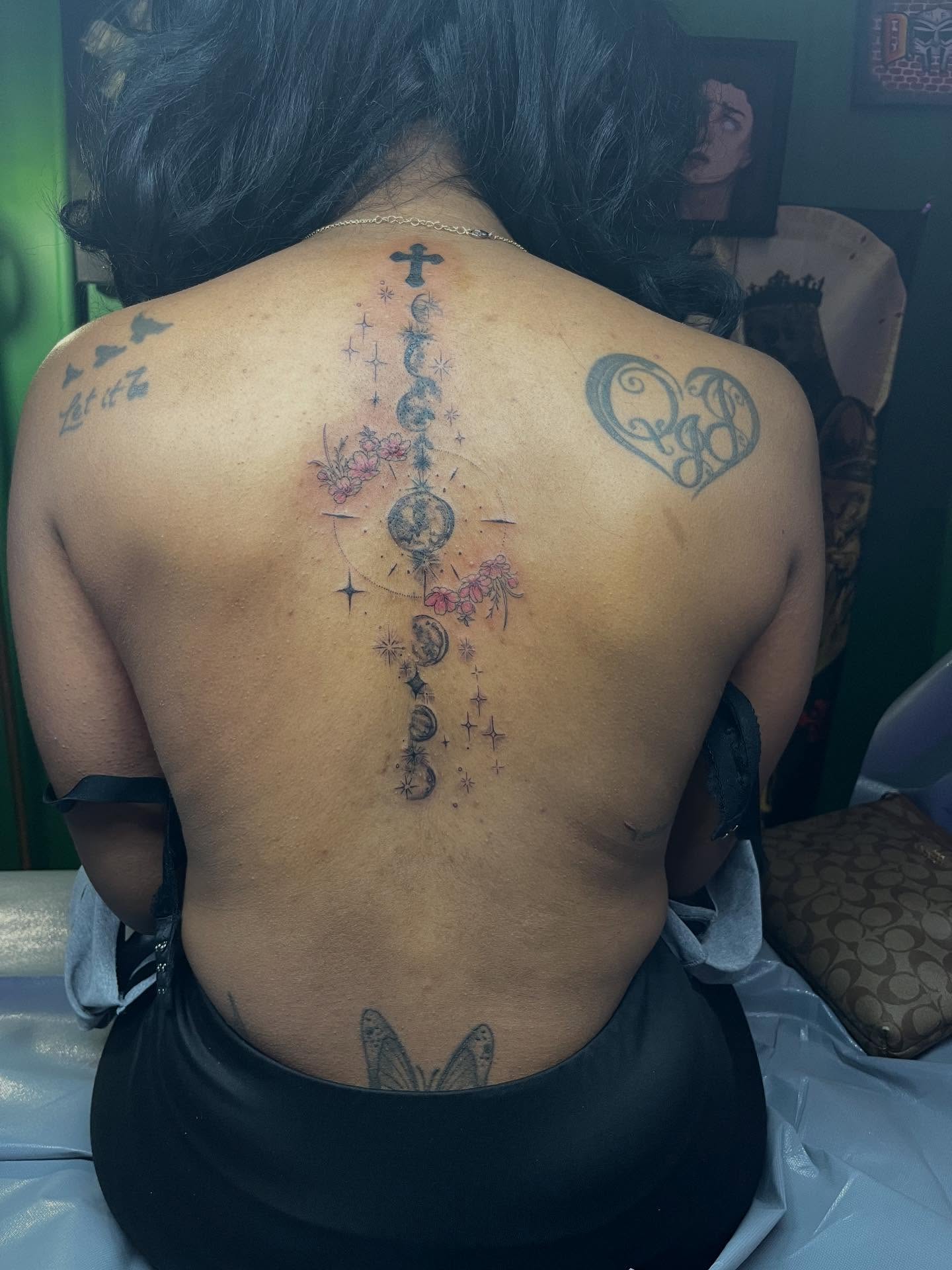 Tattoo by @bodyartbycakens — dotwork, geometric