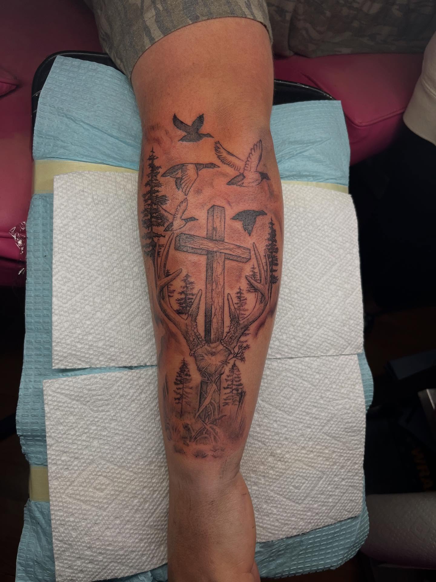 Tattoo by @bodyartbycakens — black_and_grey