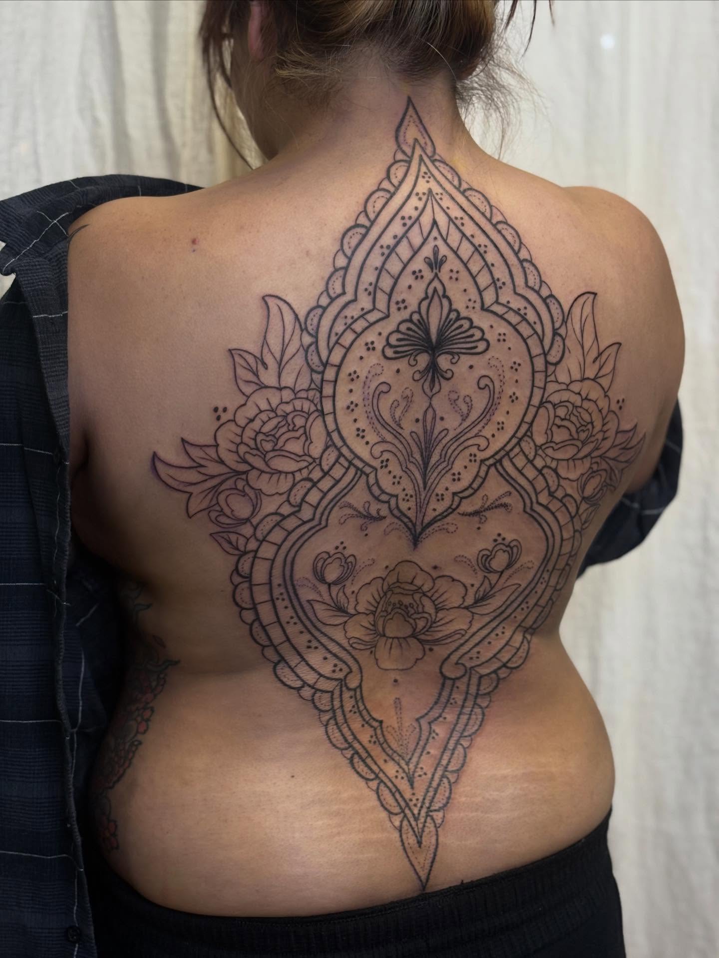 Floral mandala ornamental tattoo on the back by ✤ Ornamental Tattoo Artist ✤