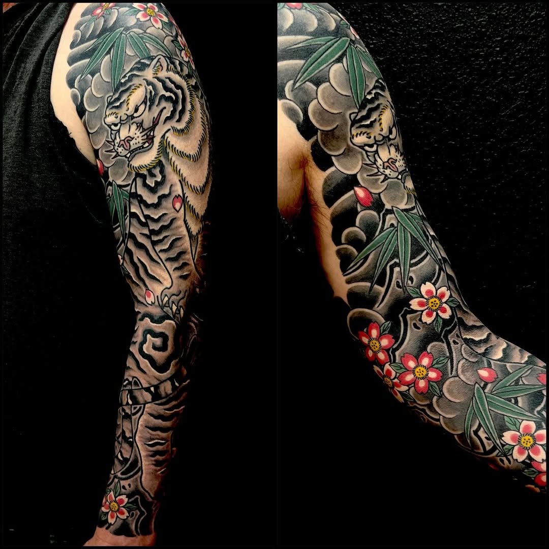Tattoo by @rockyburley โ japanese_irezumi, black_and_grey