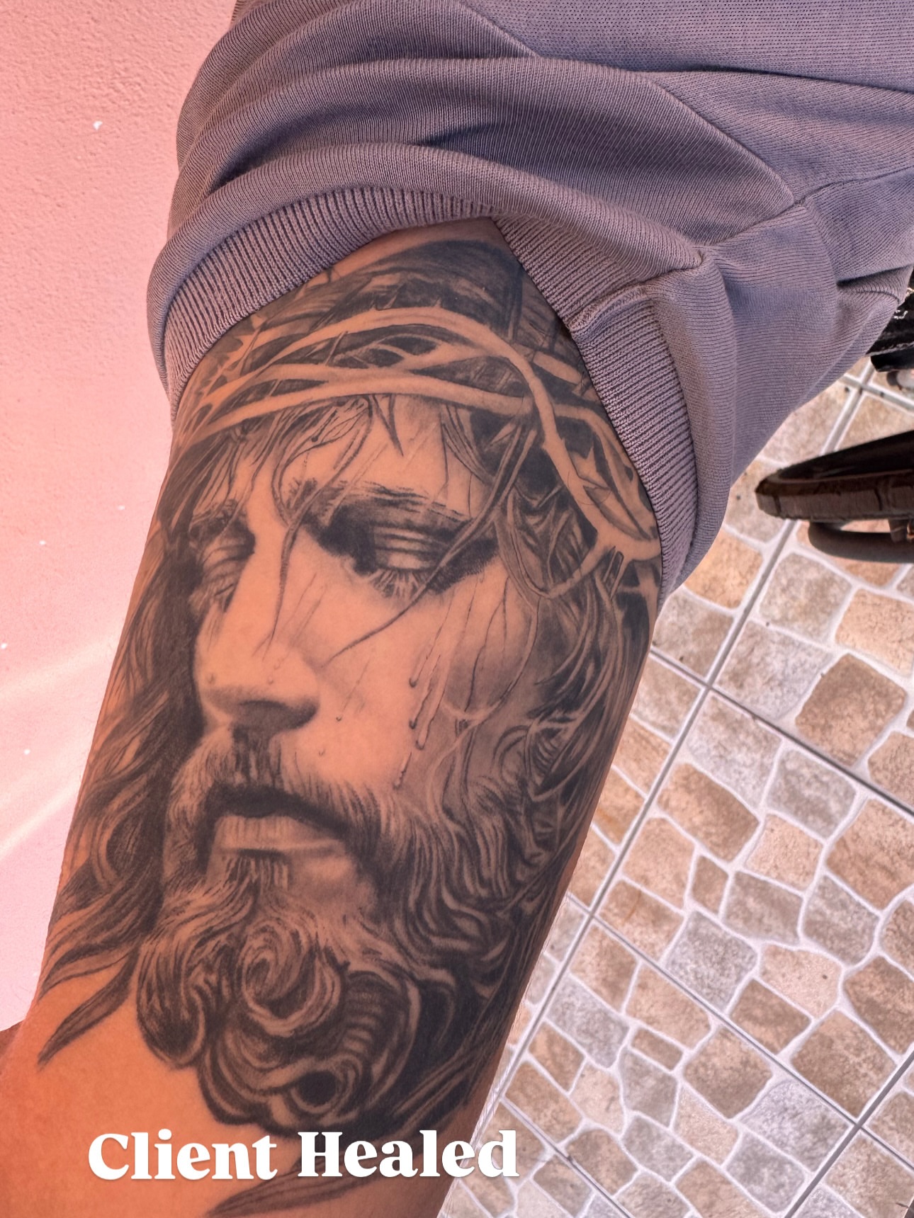 Jesus Christ realism tattoo on the forearm by Tampa tattoo artist