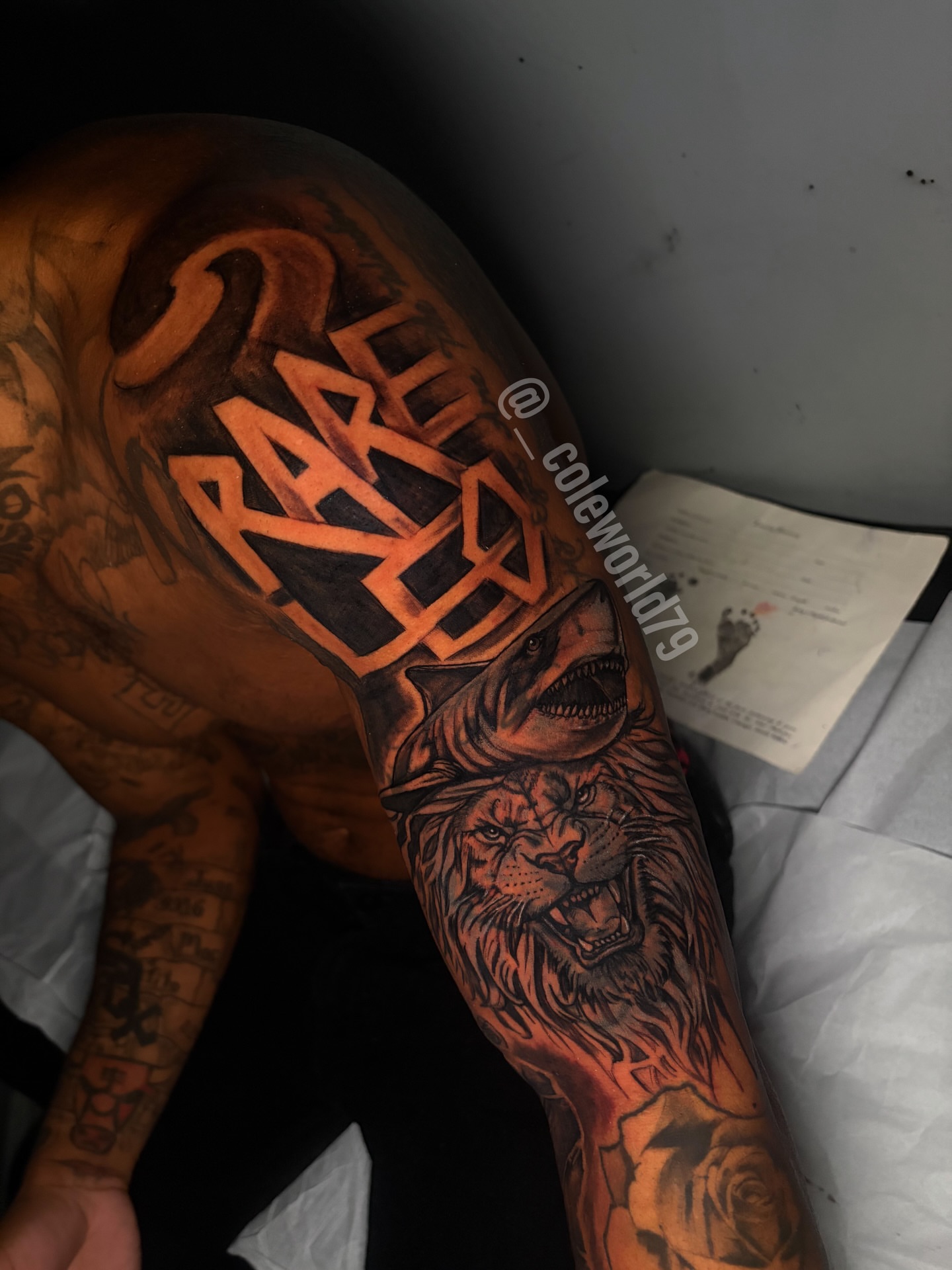 Lion realism tattoo on the forearm by Chicago tattoo artist