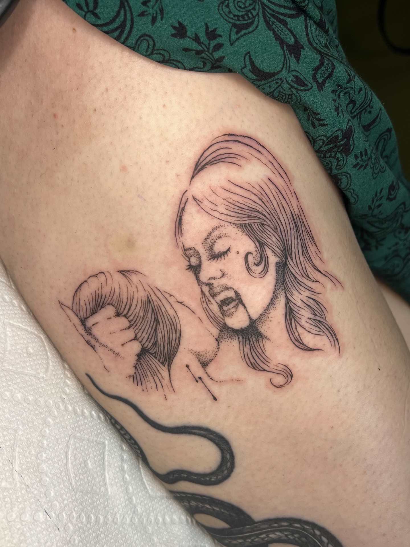 Tattoo by @elvensigils β dotwork, realism