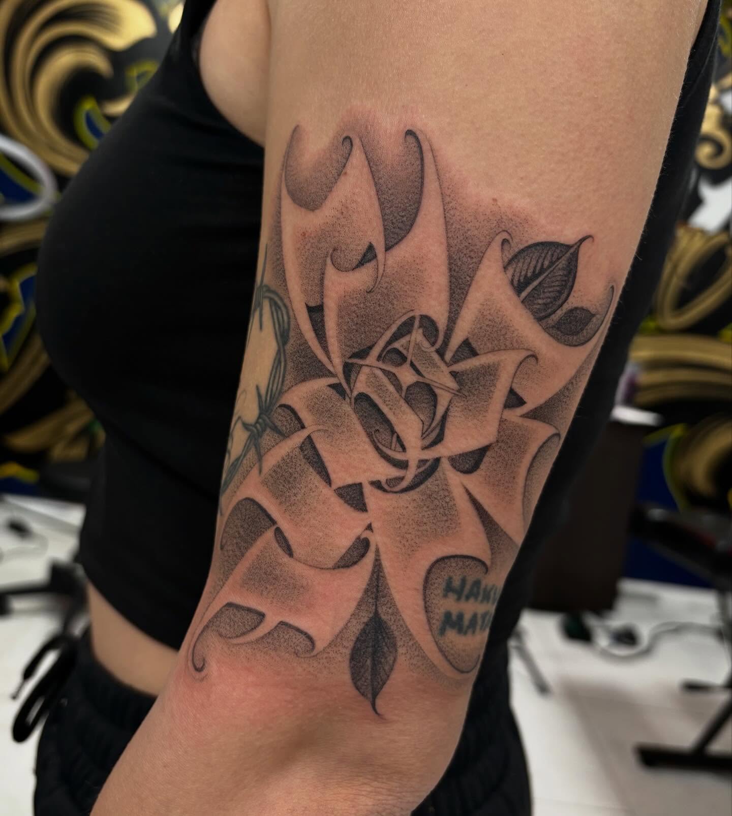 Tattoo by @ashtattooer — dotwork, black_and_grey