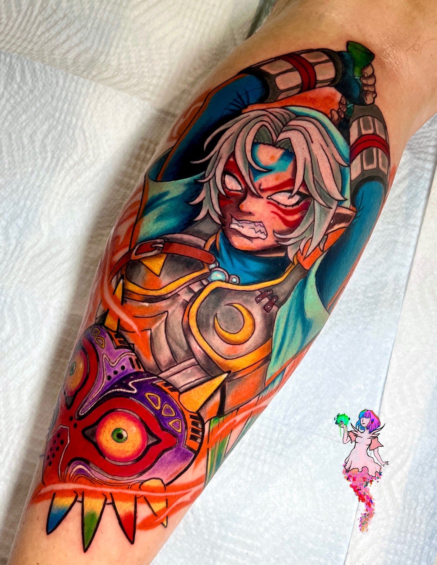 Anime character anime tattoo on the forearm by Aguaviva.uv Tattoos 🇵🇷