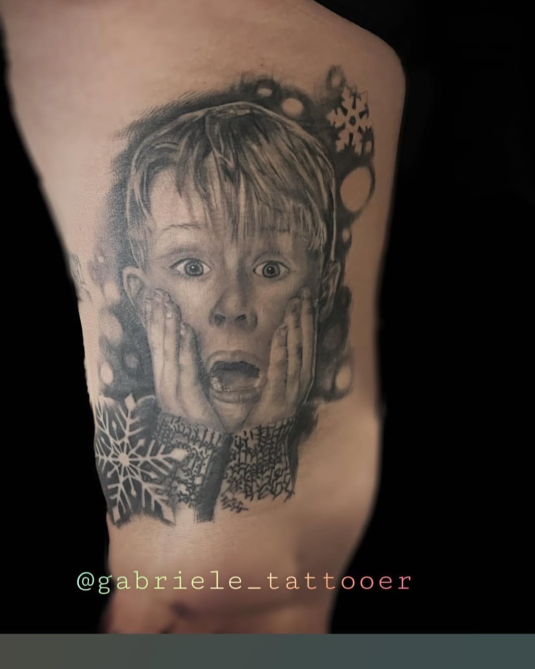 Tattoo by @gabriele_tattooer — realism, black_and_grey