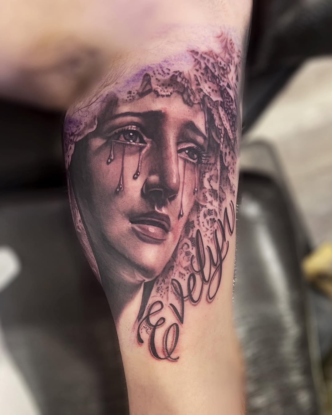 Tattoo by @gabriele_tattooer — realism, black_and_grey