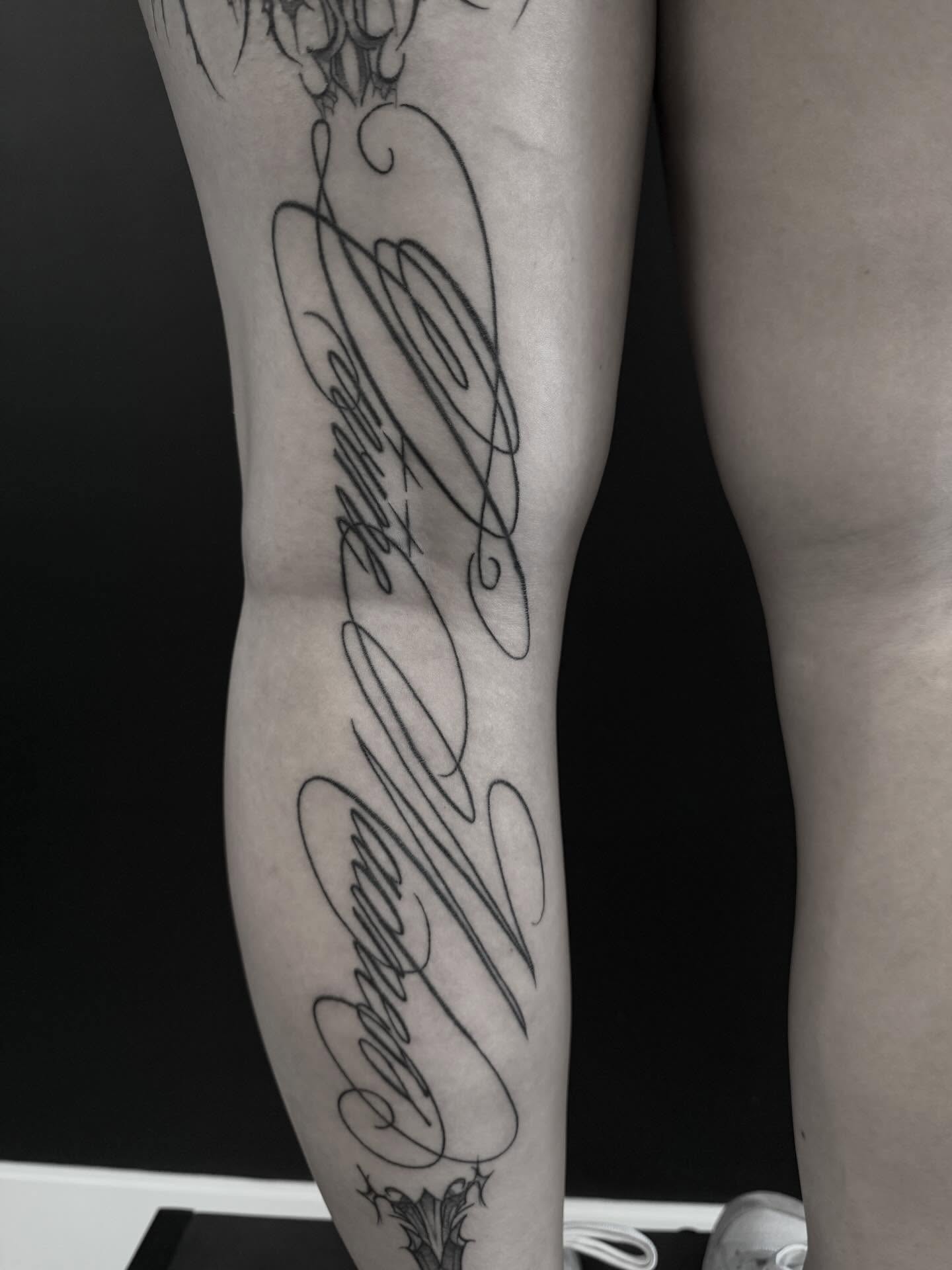 Tattoo by @bonnie_tatt2oos — lettering_script