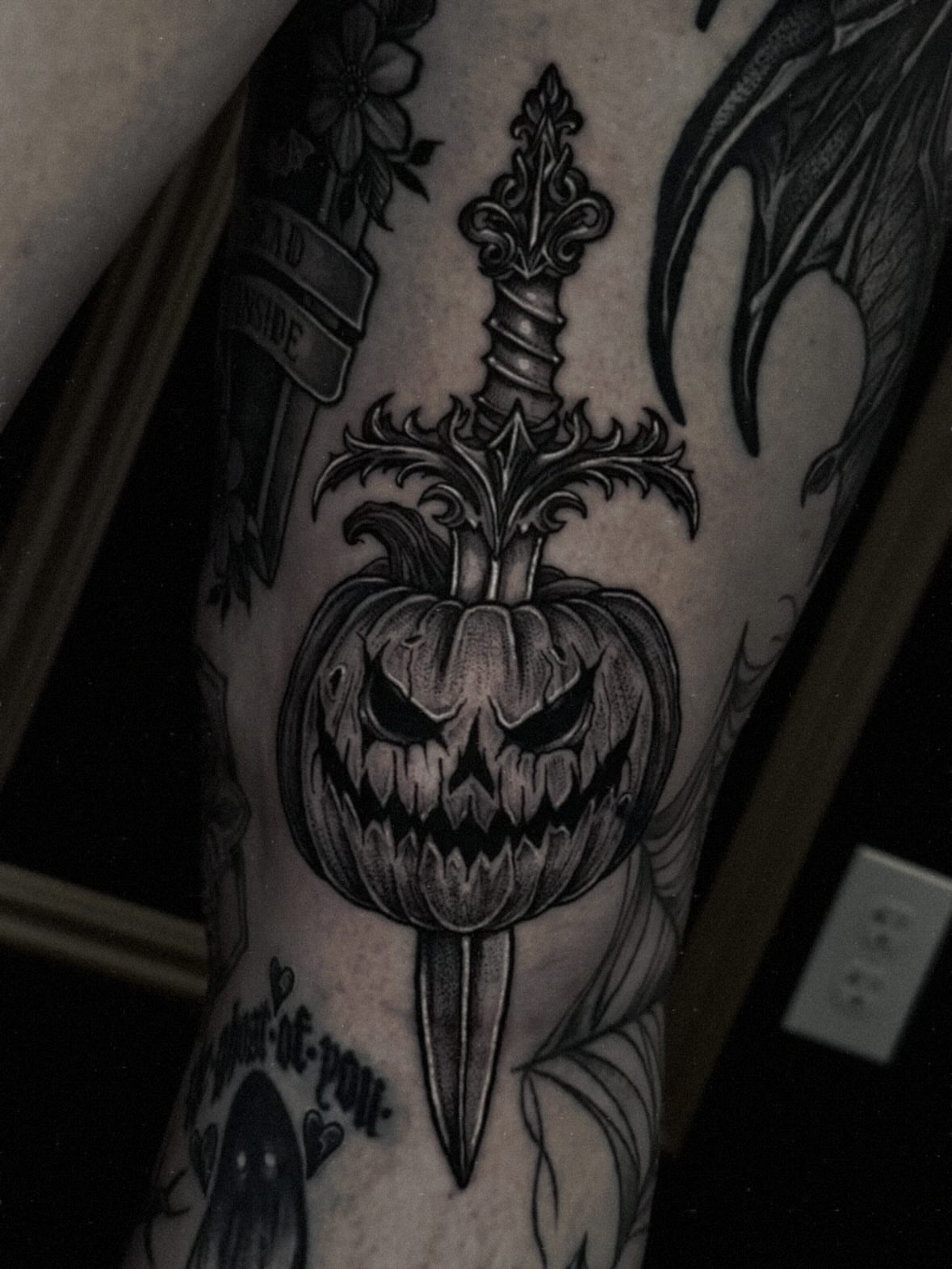 Tattoo by @kasey.tattoos โ black_and_grey, dark_realism