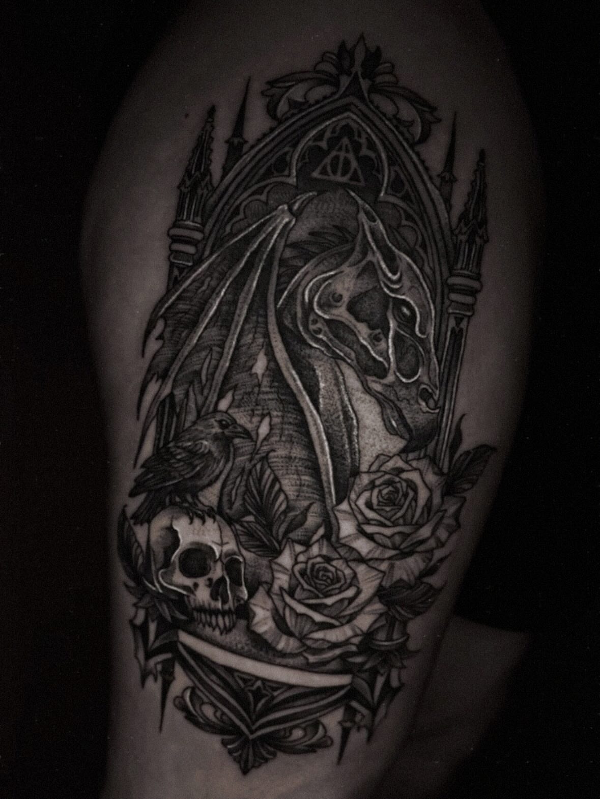 Tattoo by @kasey.tattoos โ black_and_grey, realism