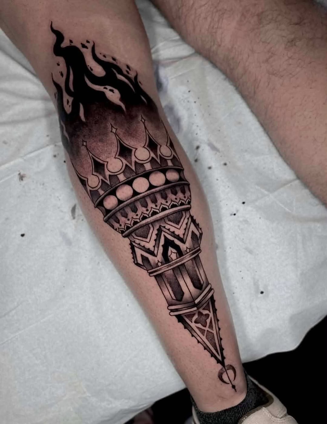 Tattoo by @katstattooth — black_and_grey, ornamental