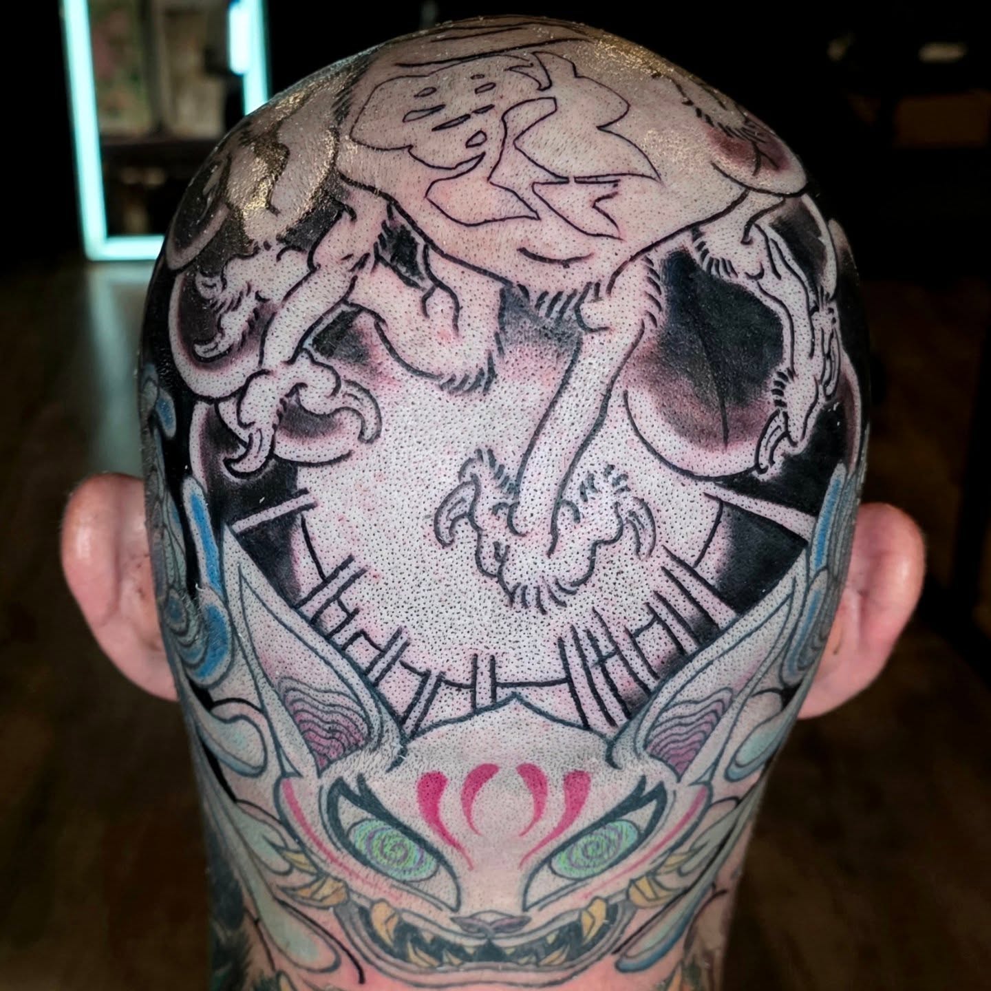 Tattoo by @horikitattoos — dotwork, japanese_irezumi