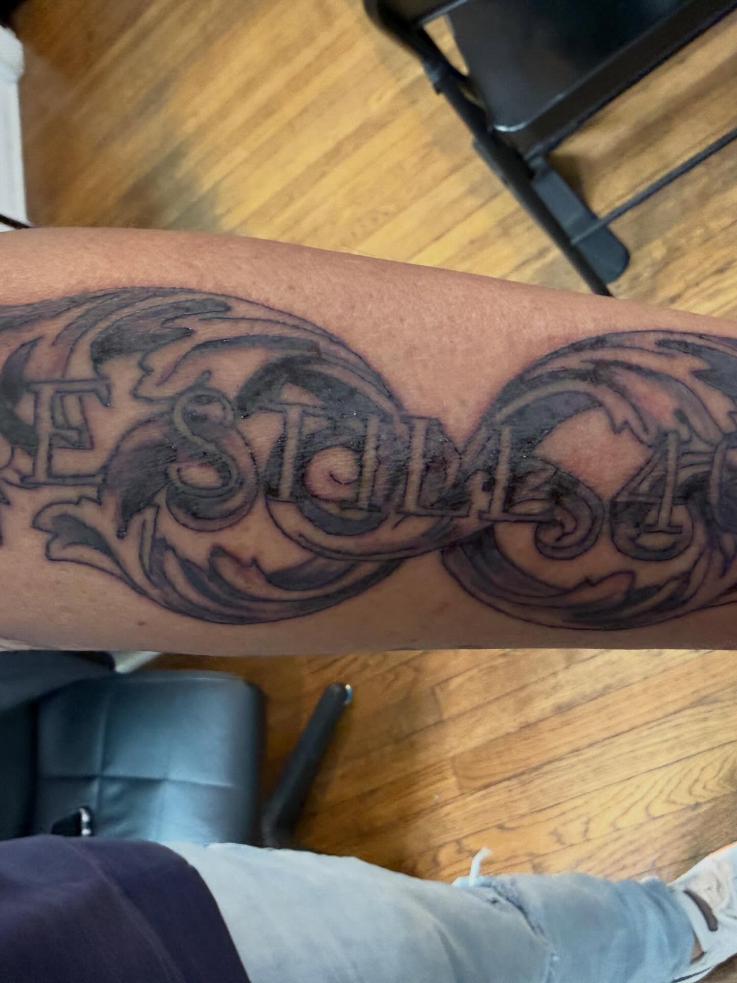 Script lettering lettering script tattoo on the forearm by Jillian Pardy