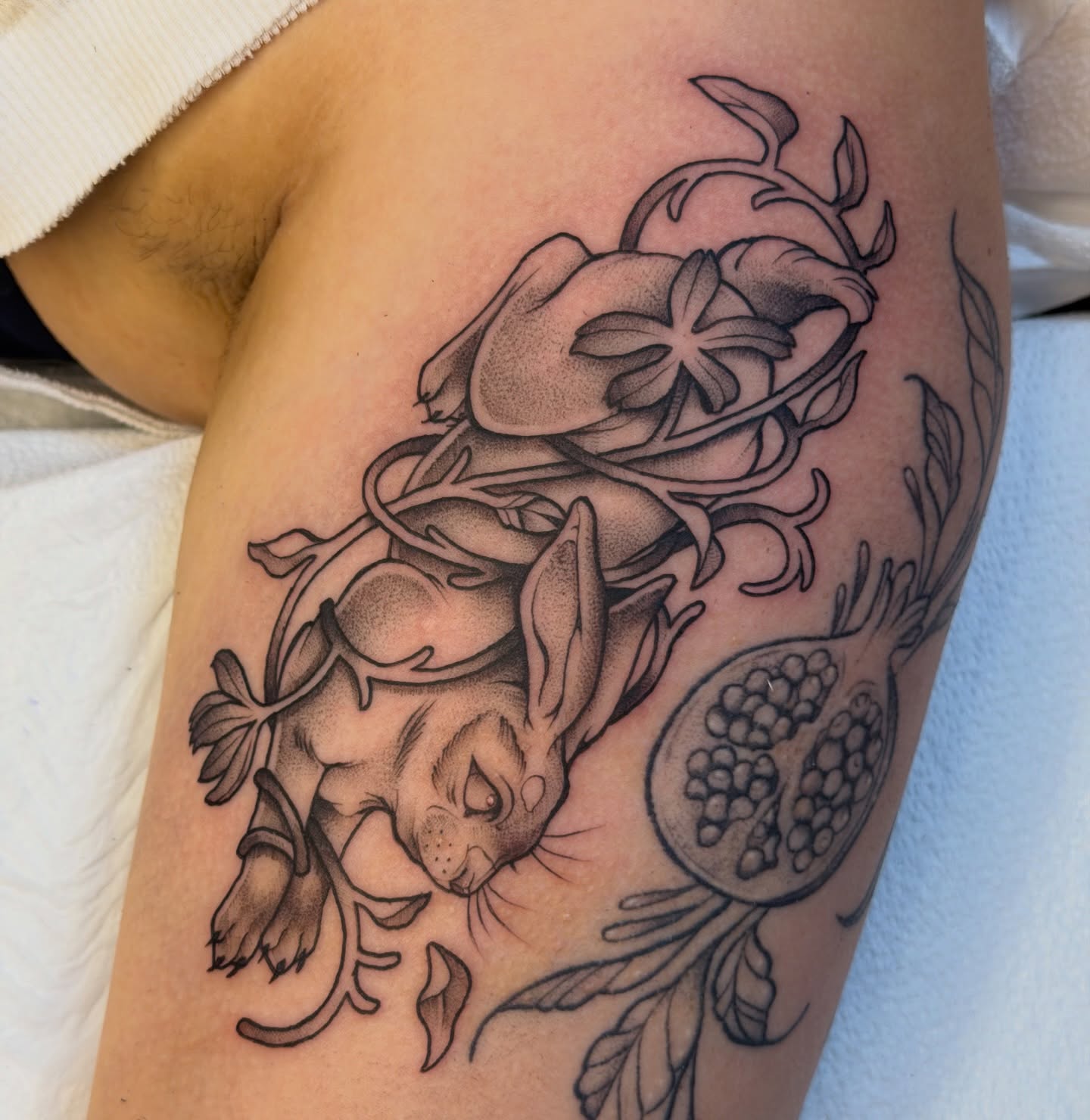 Tattoo by @tattygnatty — dotwork, realism