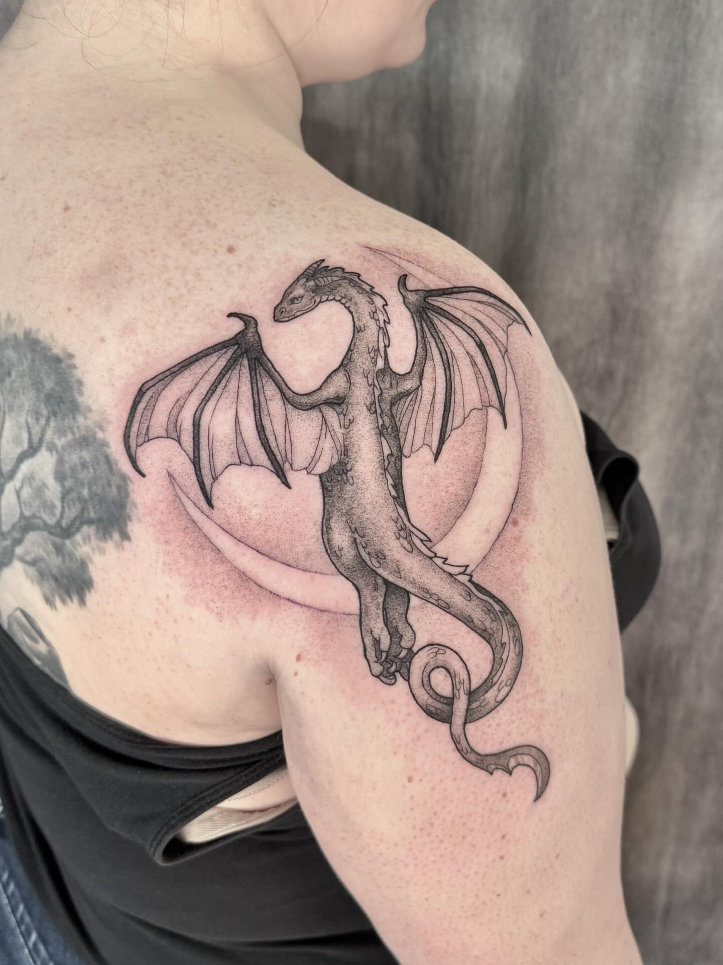 Tattoo by @hillary_blair — black_and_grey