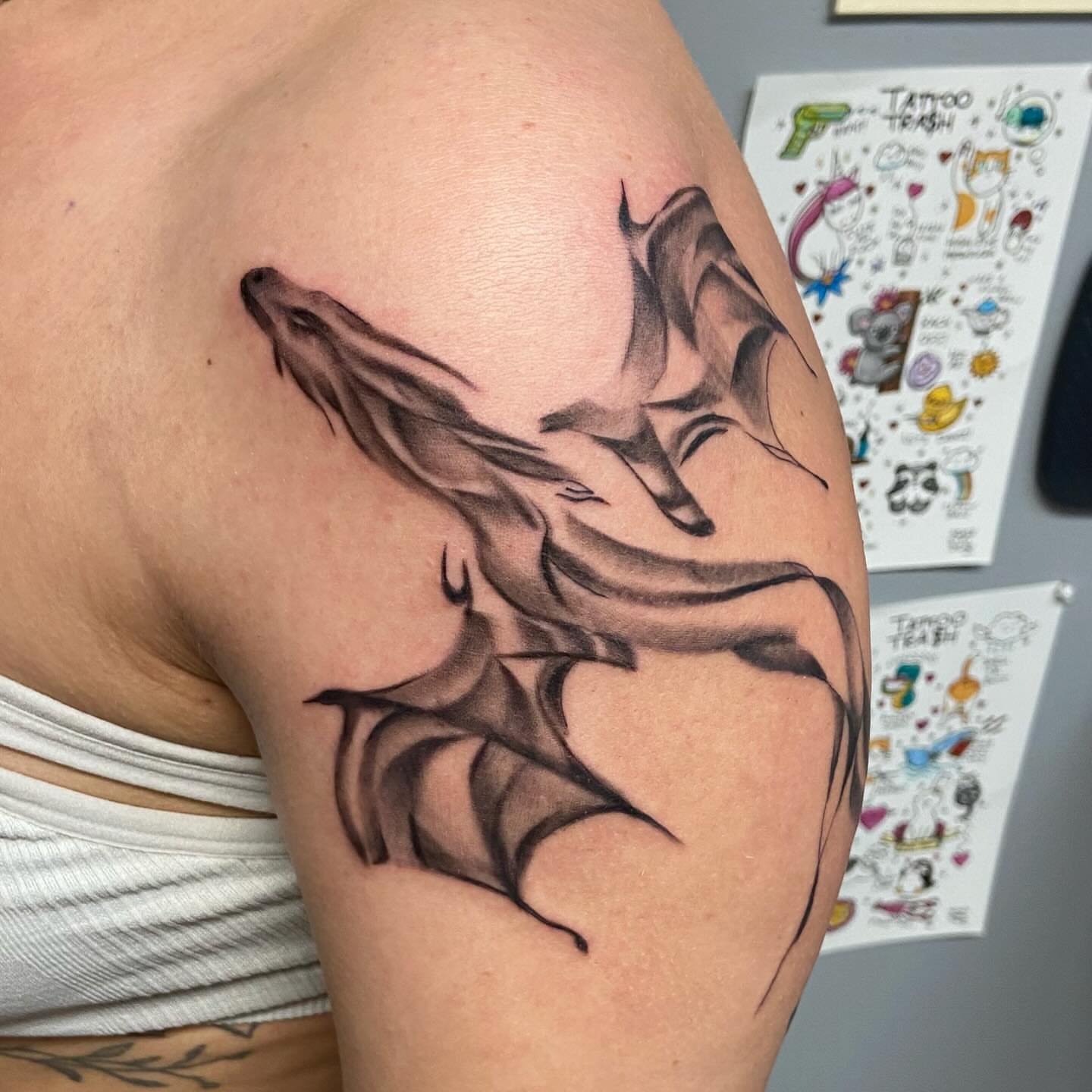 Tattoo by @tattooerin — black_and_grey, realism