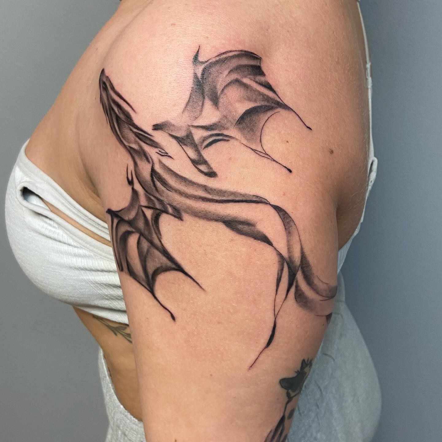 Tattoo by @tattooerin — black_and_grey