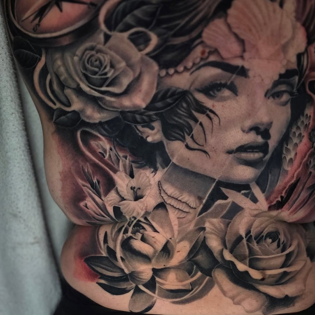 Tattoo by @gl_tattoos — realism, black_and_grey