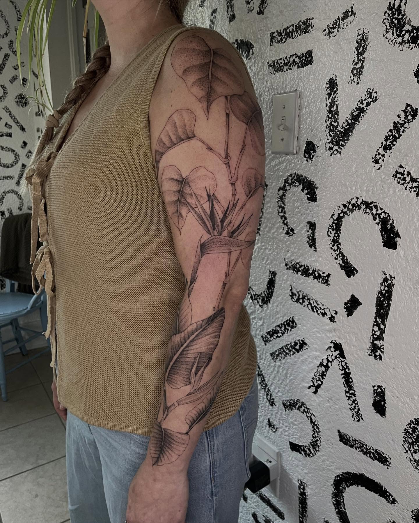 Botanical realism tattoo on the forearm by Victoria Irula