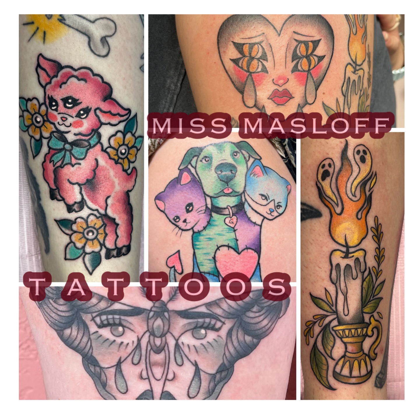 Animal trio American traditional tattoo on the forearm by ๐Miss Ash Masloff (Mrs.Waritz)๐
