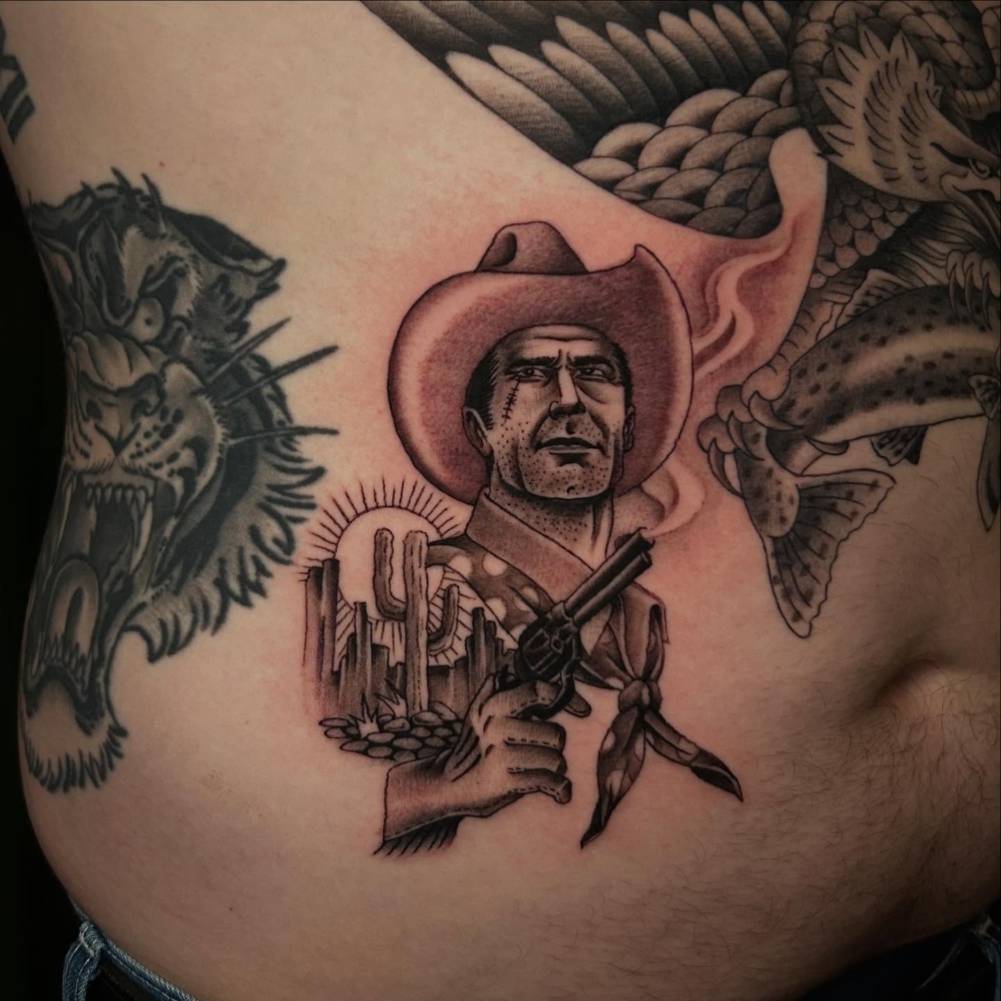 Tattoo by @artbypops — american_traditional, black_and_grey