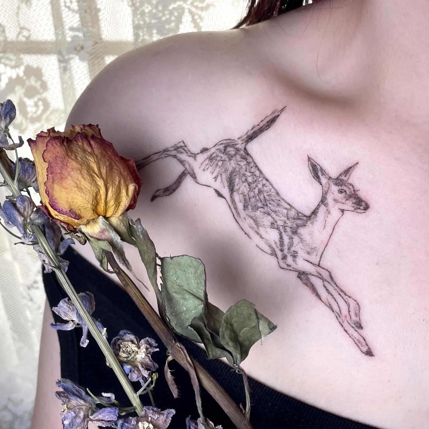 Tattoo by @sage.aries.ink — black_and_grey