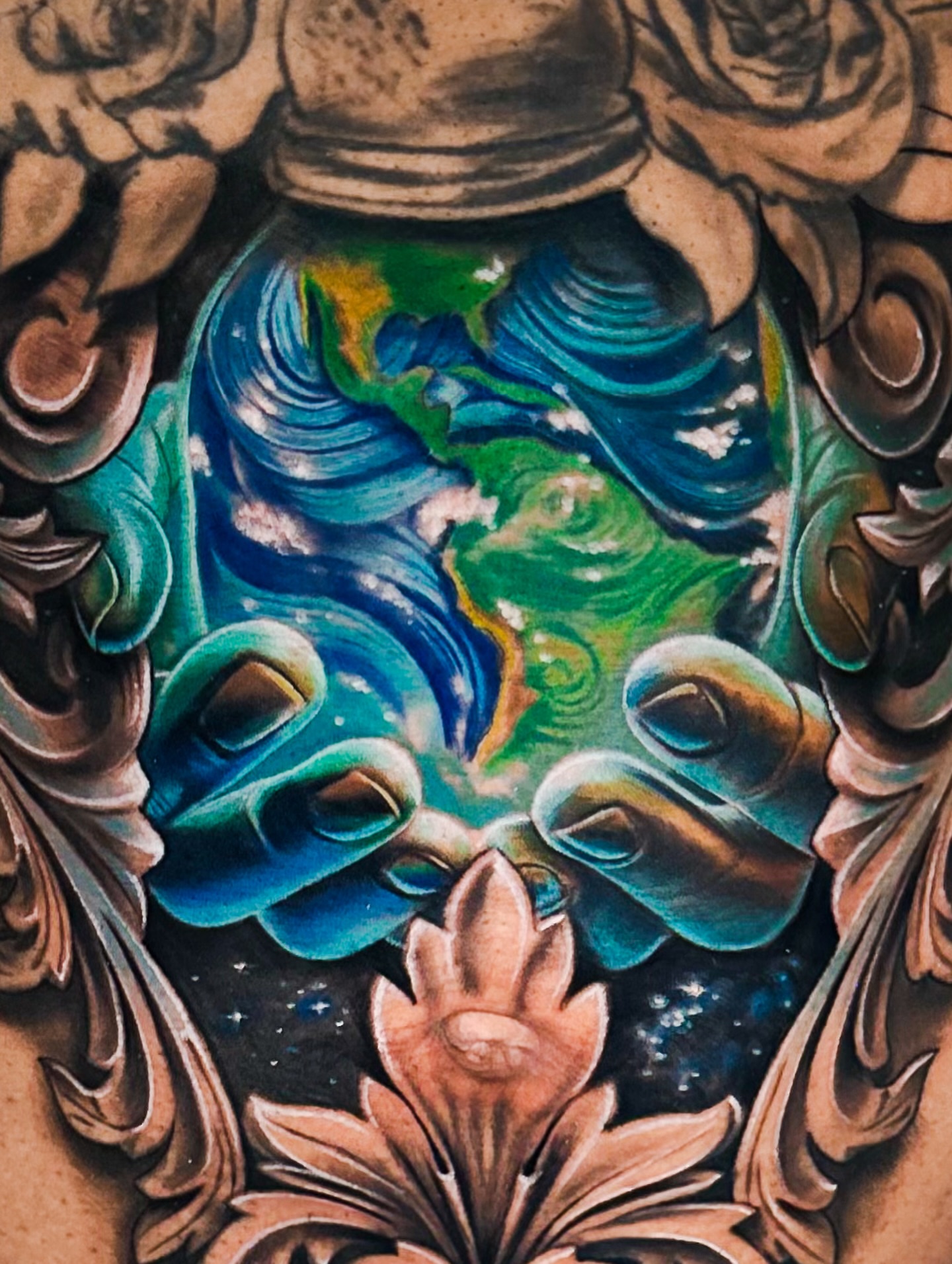 Ocean waves surrealism tattoo by Omar Sheriff Herrera