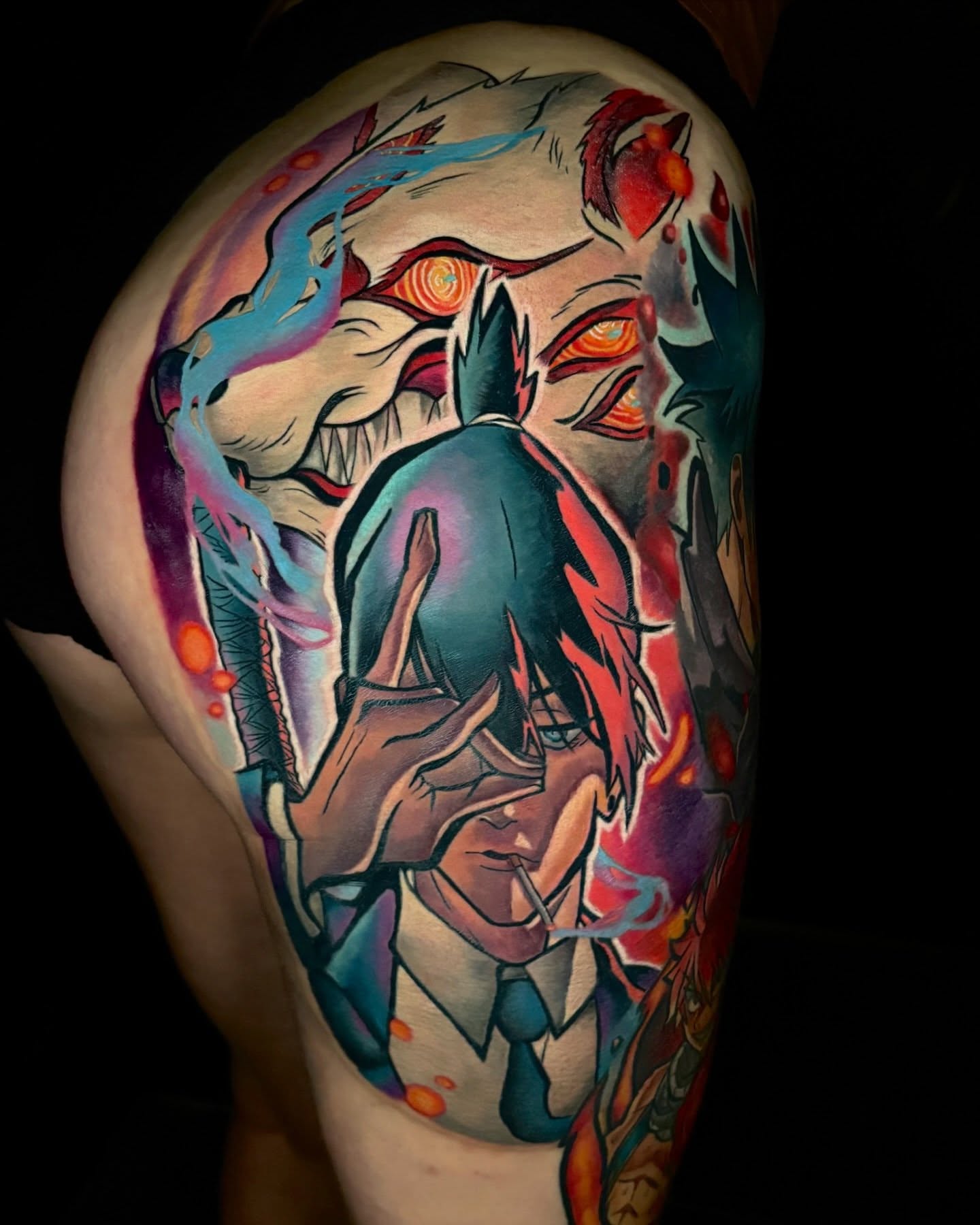 Tattoo by @uchiha_emilietattoo β anime, dotwork