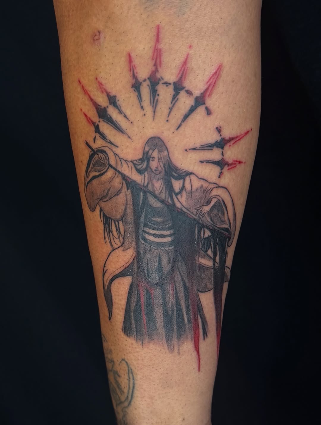 Tattoo by @tofuskintattoo — anime, black_and_grey