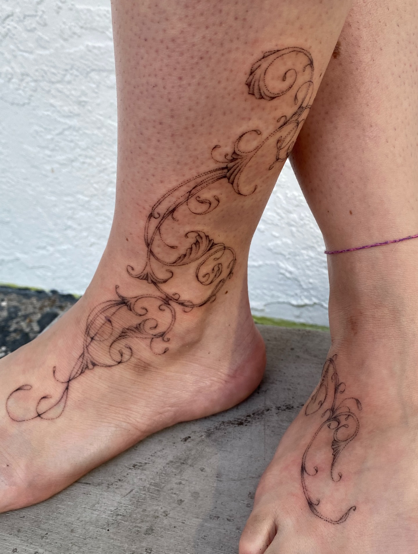 Scrollwork ornamental tattoo on the foot by ๐ป๐๐๐๐๐๐๐ โงห*ยฐเฟ